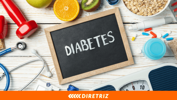 Quadro com estratégias de prevenção do diabetes, enfatizando a importância da orientação nutricional adequada e do estilo de vida saudável.